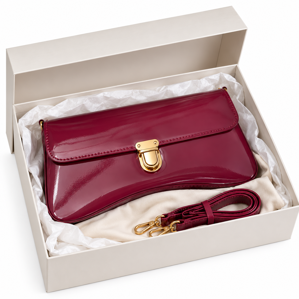 Burgundy Luxe Shoulder Bag